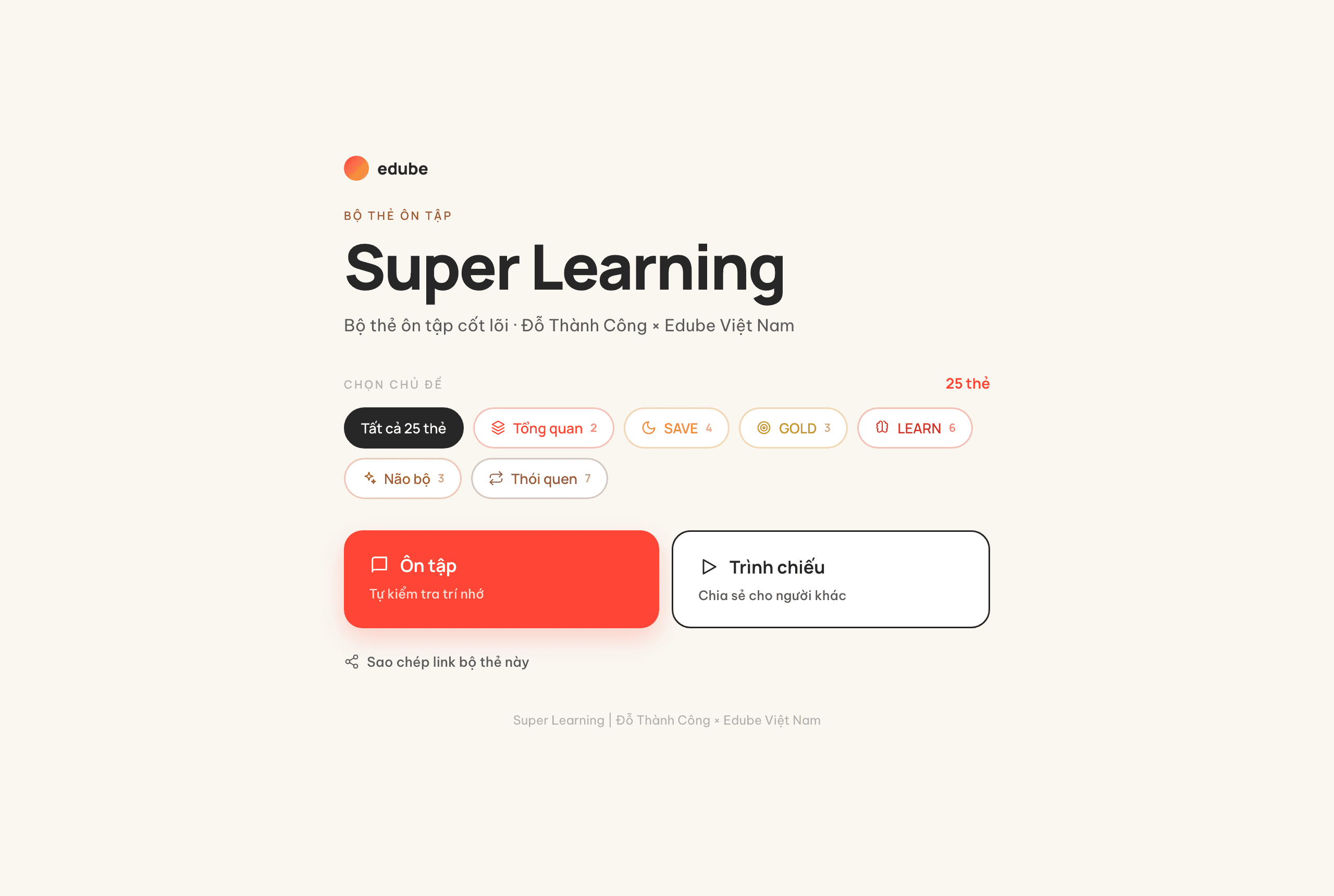 Ảnh chụp giao diện Super Learning Flashcard